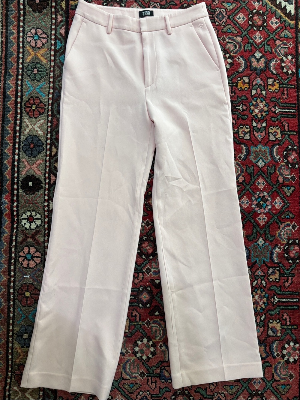 Scotch & Soda Pale Pink Tailored Straight-Leg Trousers